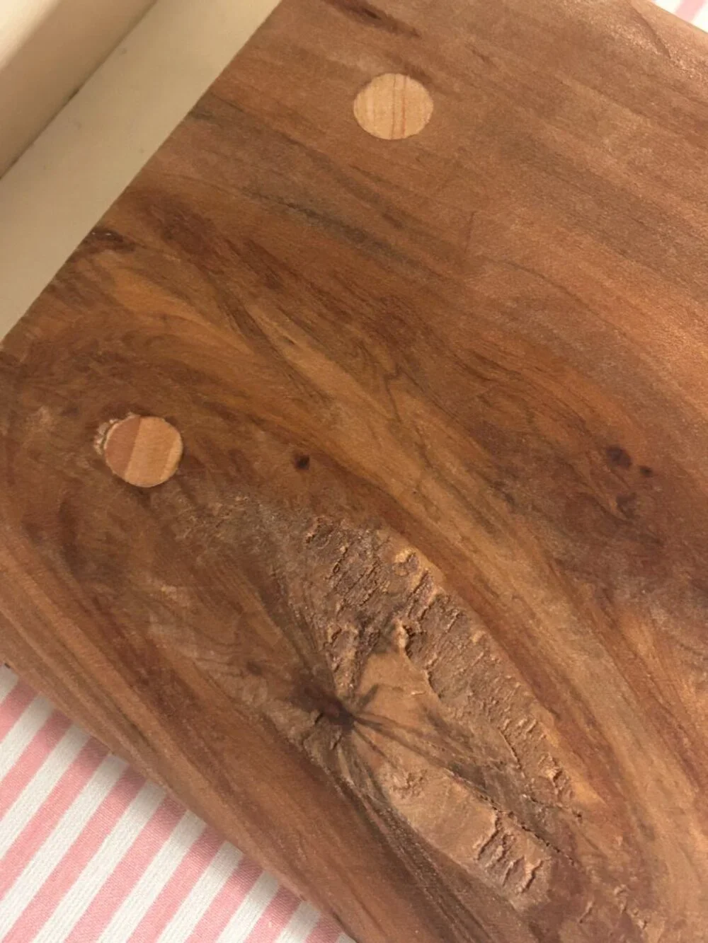 Artisan Live Edge Wooden Tray With Handles